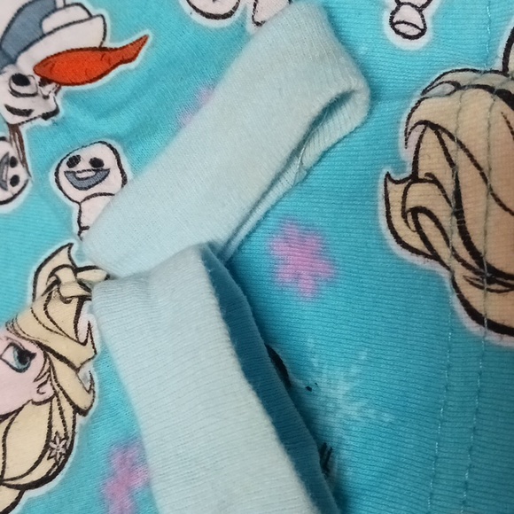 Disney frozen Girl pajama & sweater sz 4 blue/green pre-love - Picture 10 of 11